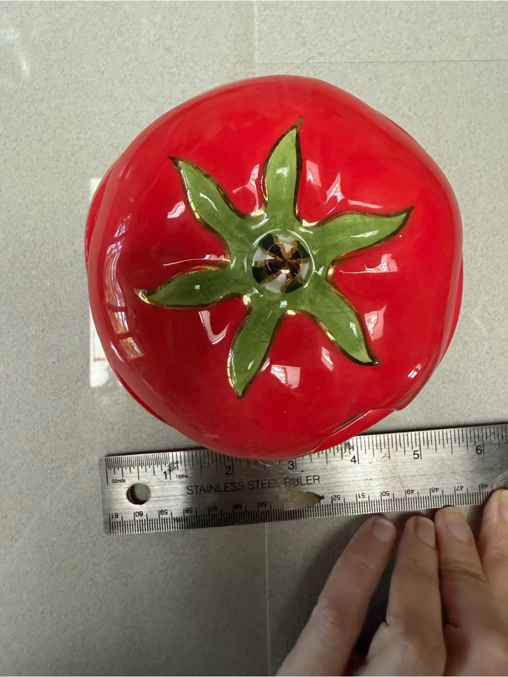 Retired MacKenzie-Childs Red Tomato Serving box- no spoon